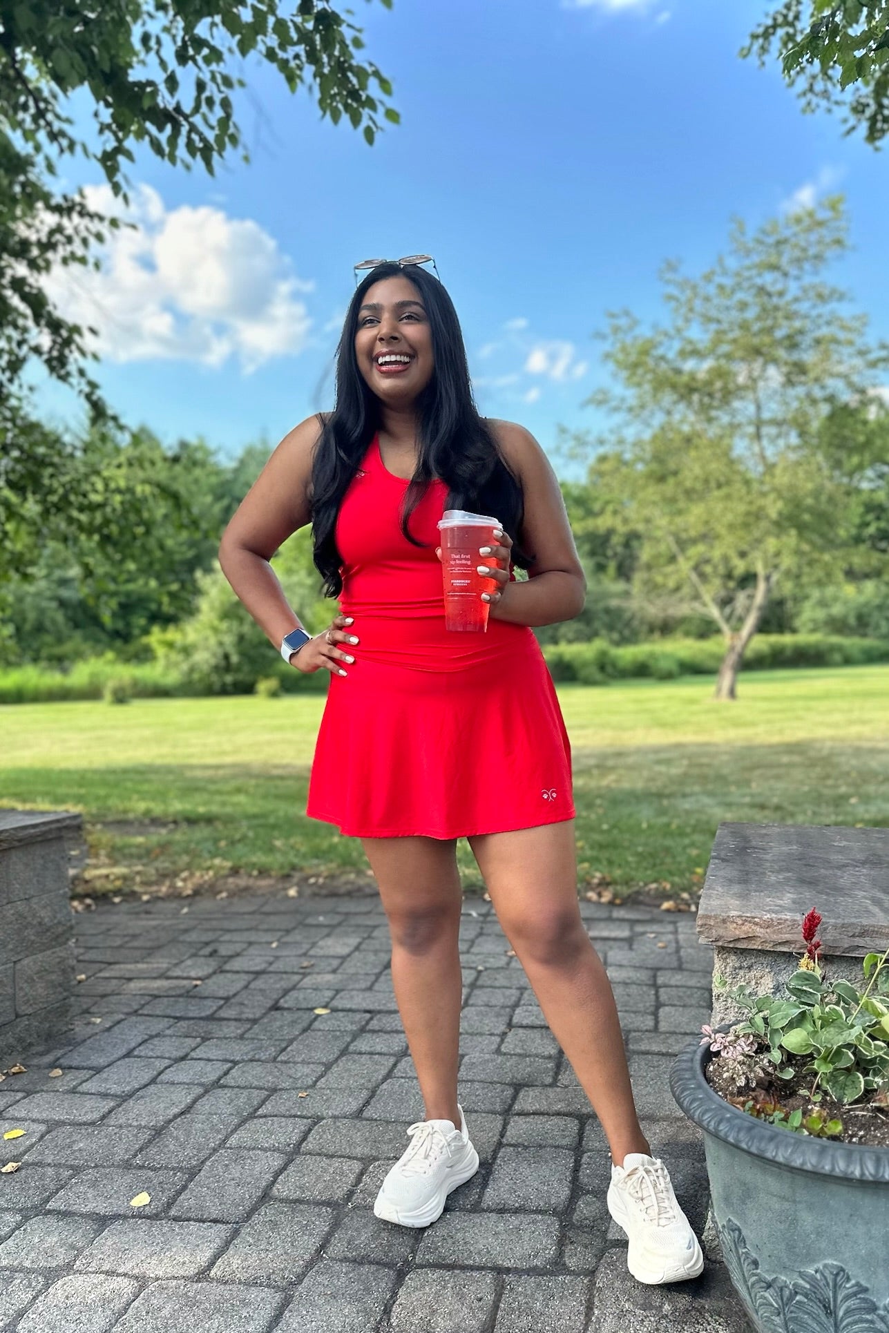 Double-Lined Cropped Tank — Scarlet Red