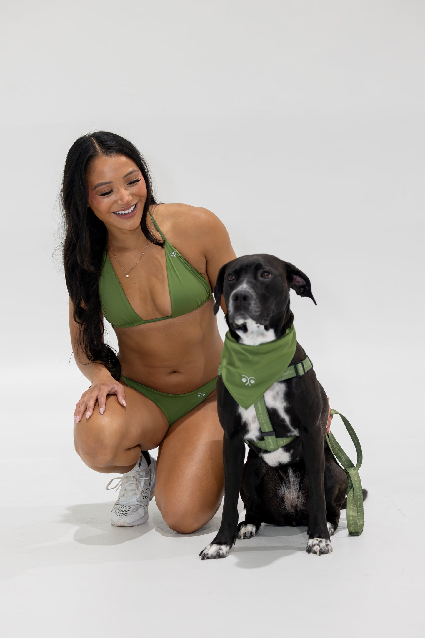 Adjustable B&B Dog Harness — Forest Green