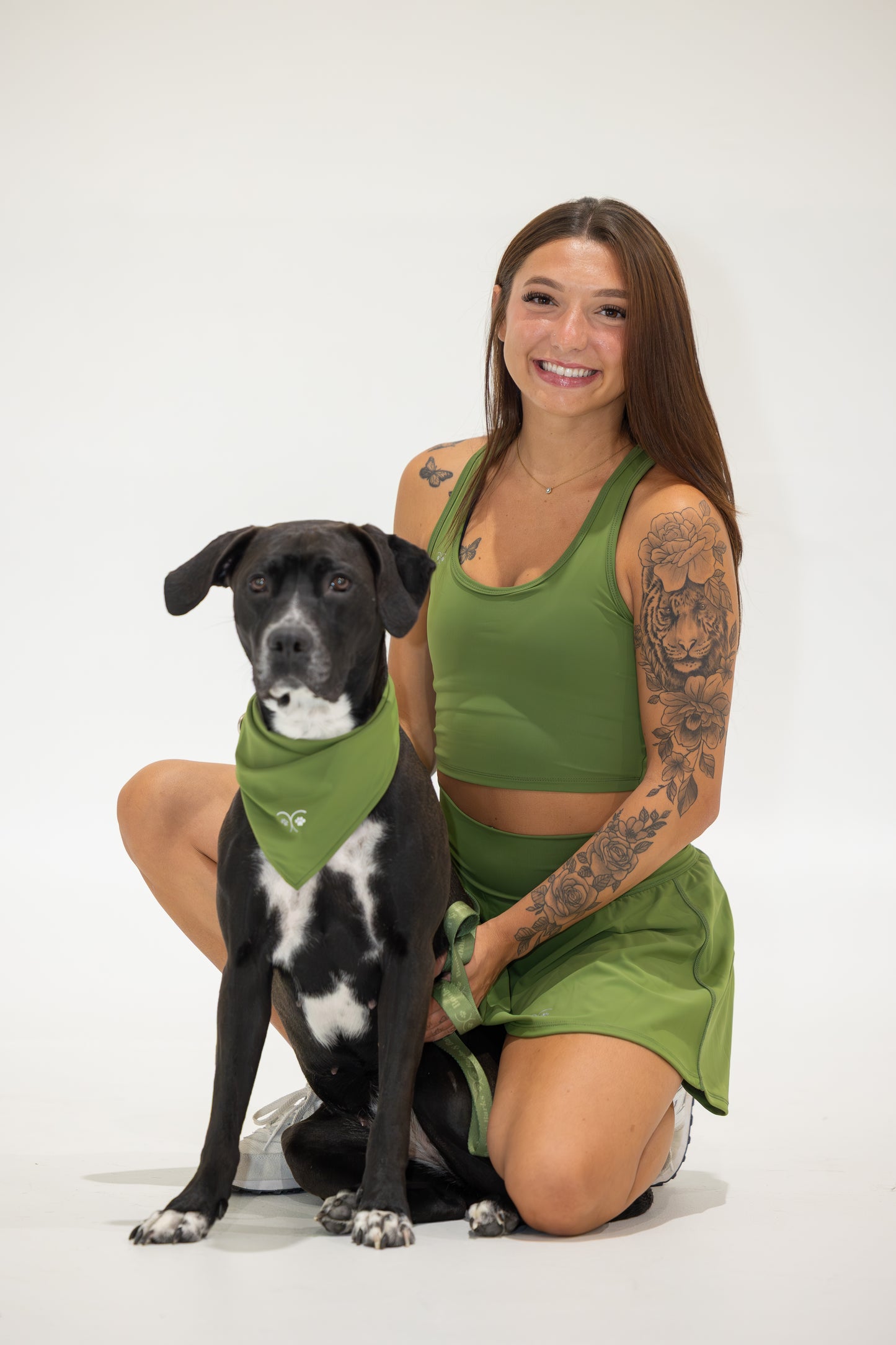 Durable Dog Bandana — Forest Green