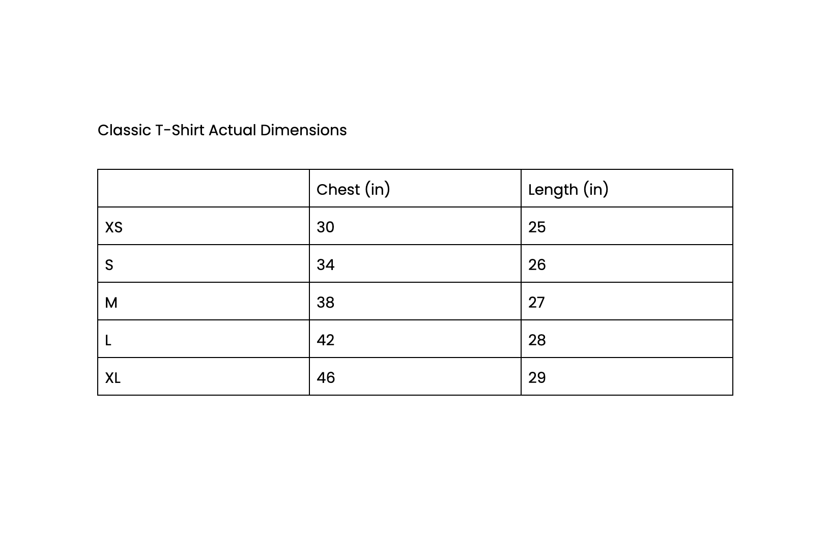 Size Chart