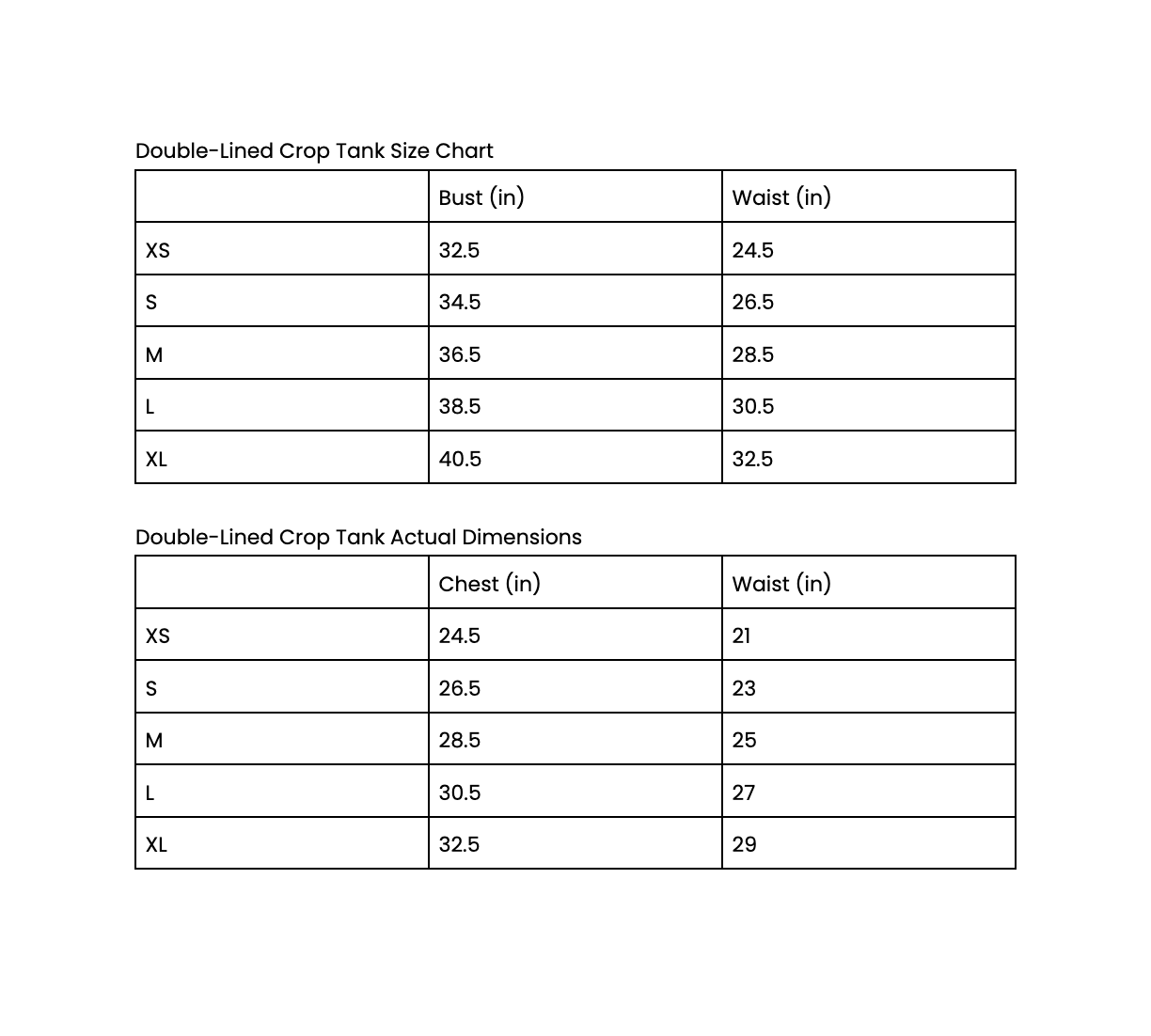 Size Chart
