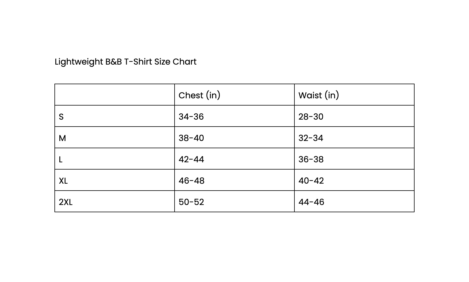 Size Chart